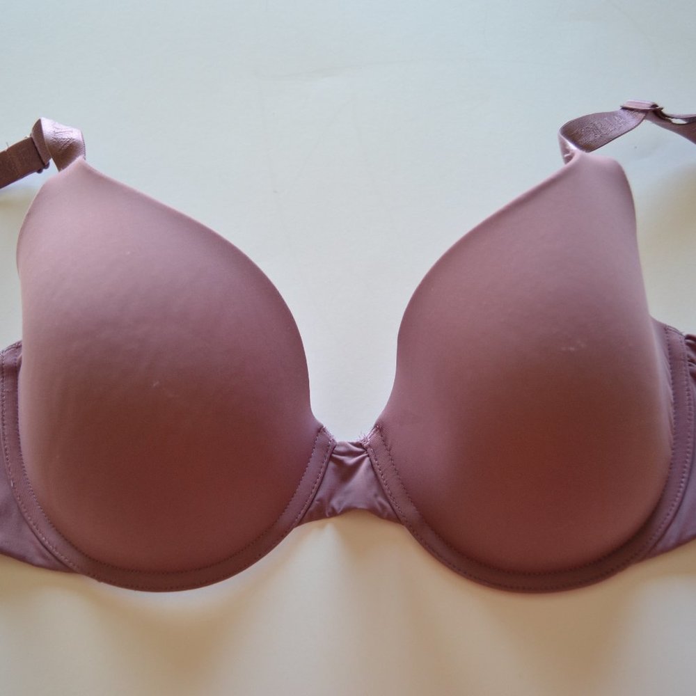 Victoria's Secret 32DD t-shirt lightly lined demi mauve purple bra EUC
